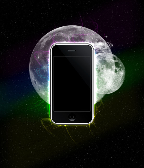 ipodad10 Design a Space Inspired Iphone Advert