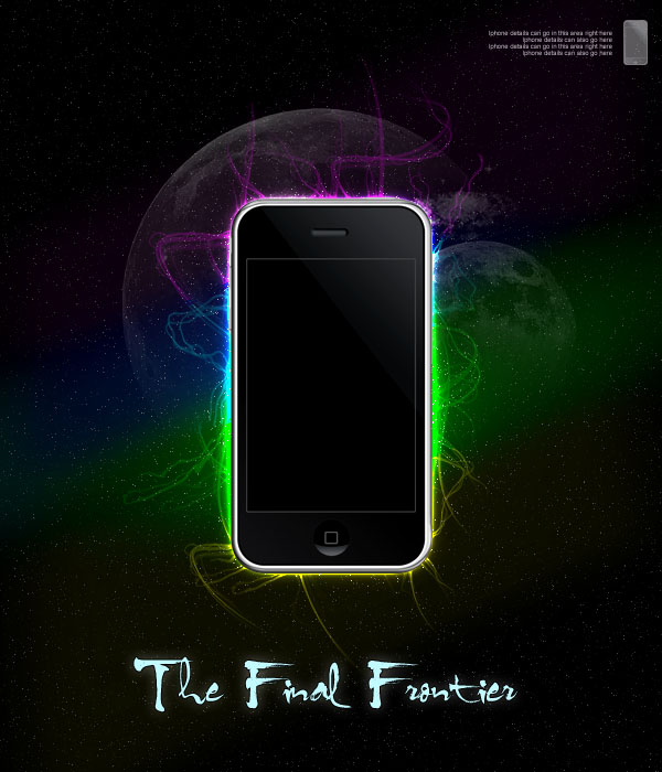 ipodad13 Design a Space Inspired Iphone Advert